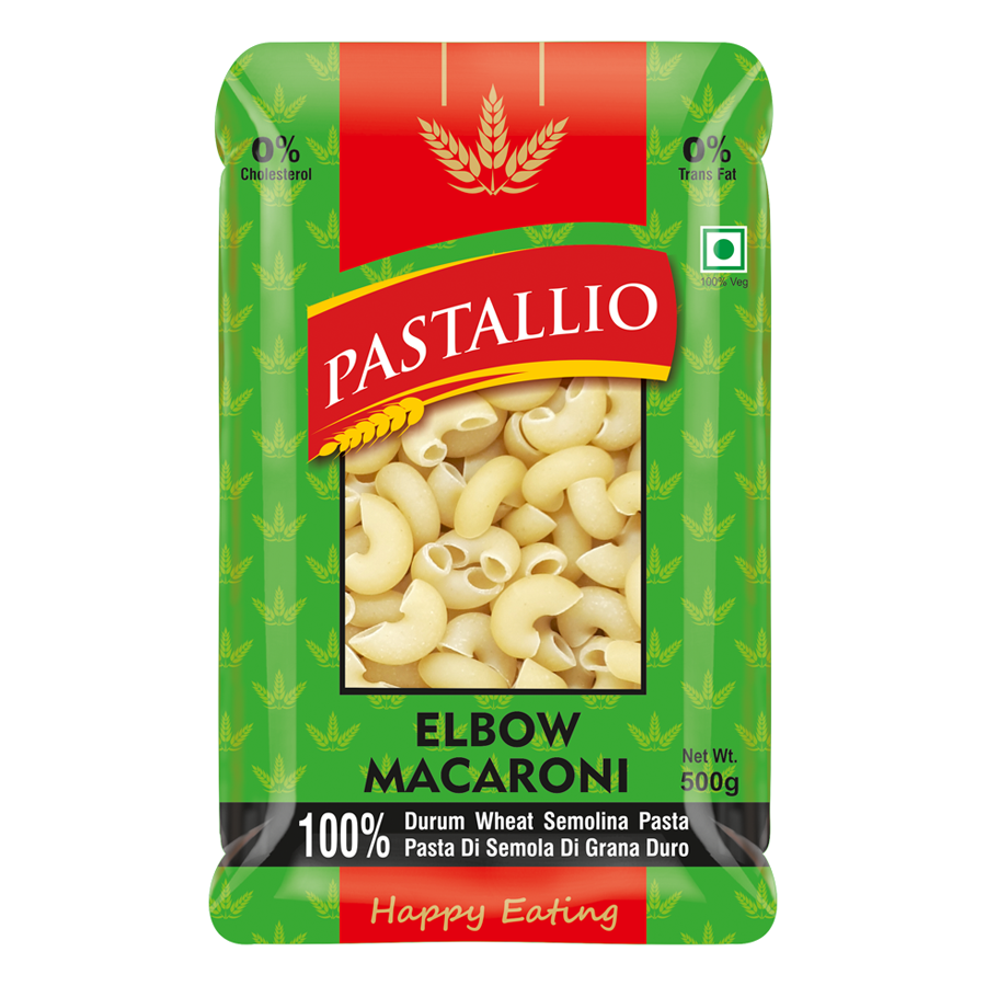 Pastallio Elbow Macaroni & Penne Rigate Pasta | 100% Durum Wheat Semolina | No Maida | Pasta Combo Pack for Soups, Gravy & Salad | Vegetarian | 2 x 500g (1kg Total)