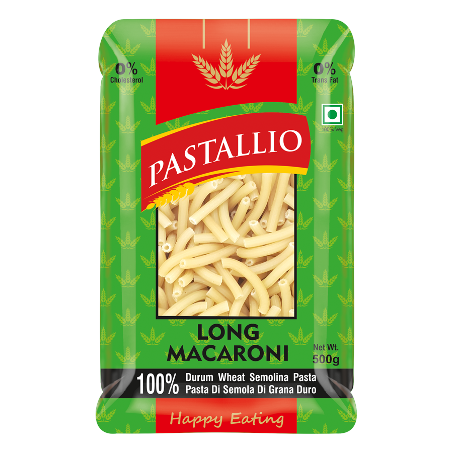 Pastallio Chifferi Rigati (Pipette) & Long Macaroni Pasta | 100% Durum Wheat Semolina | No Maida | Pasta Combo Pack for Red/White Sauce, Salads & Soups | Vegetarian | 2 x 500g (1kg Total)