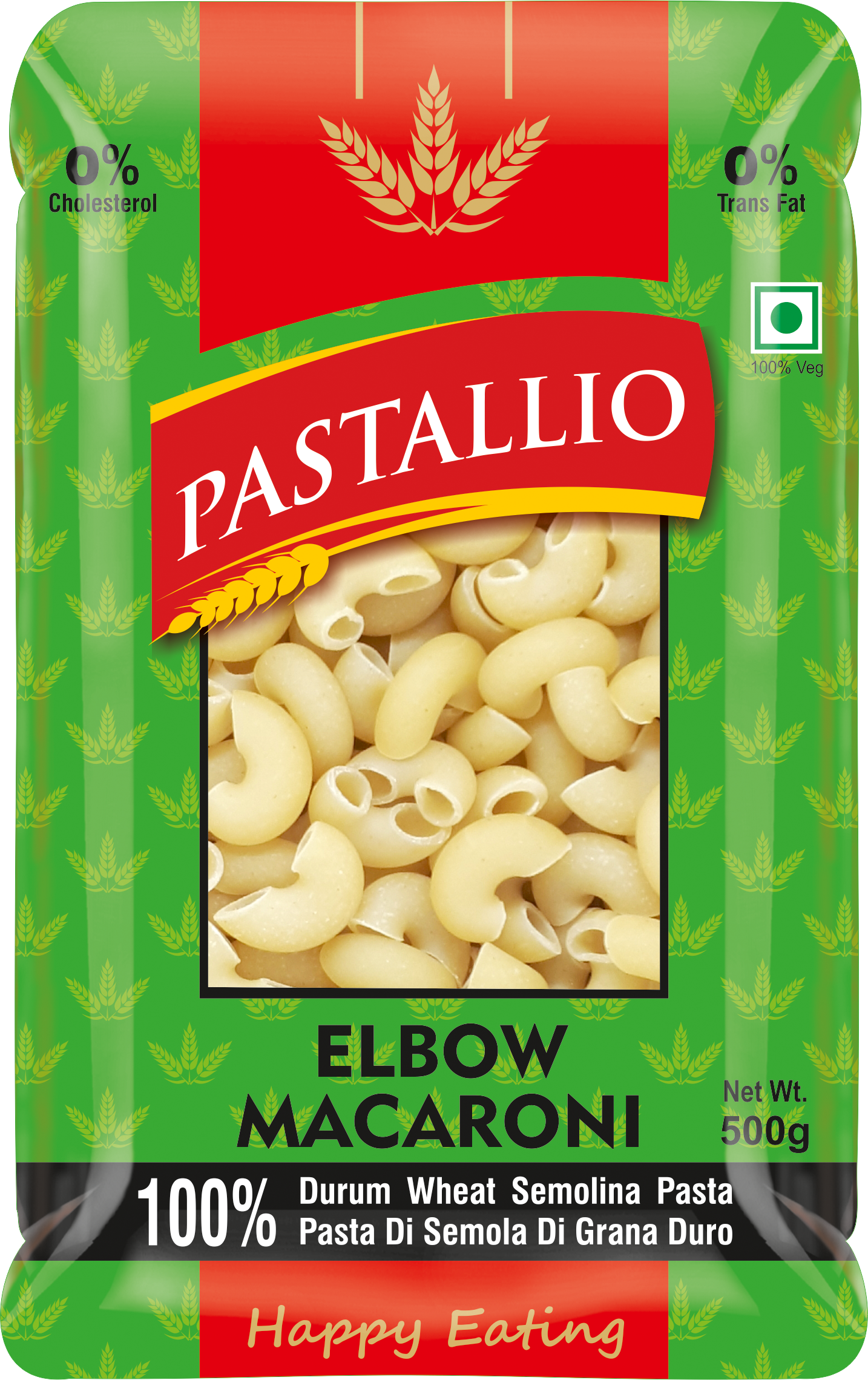 Pastallio Elbow Macaroni Pasta | 100% Durum Wheat Semolina | No Maida | Smooth Texture for Mac & Cheese, Soups & Gravy Dishes | Vegetarian | Pack of 2 X 500g (1kg Total)