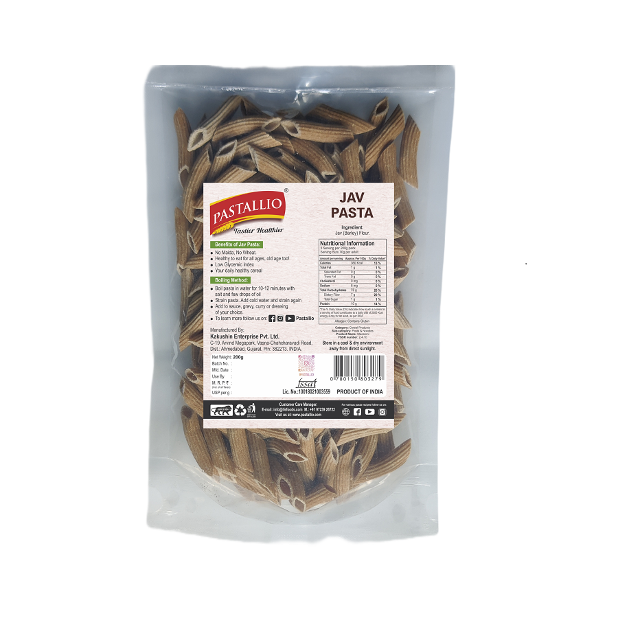 Pastallio Jav Pasta made of 100% Jav (Barley) Flour (2 Pack of 200g)