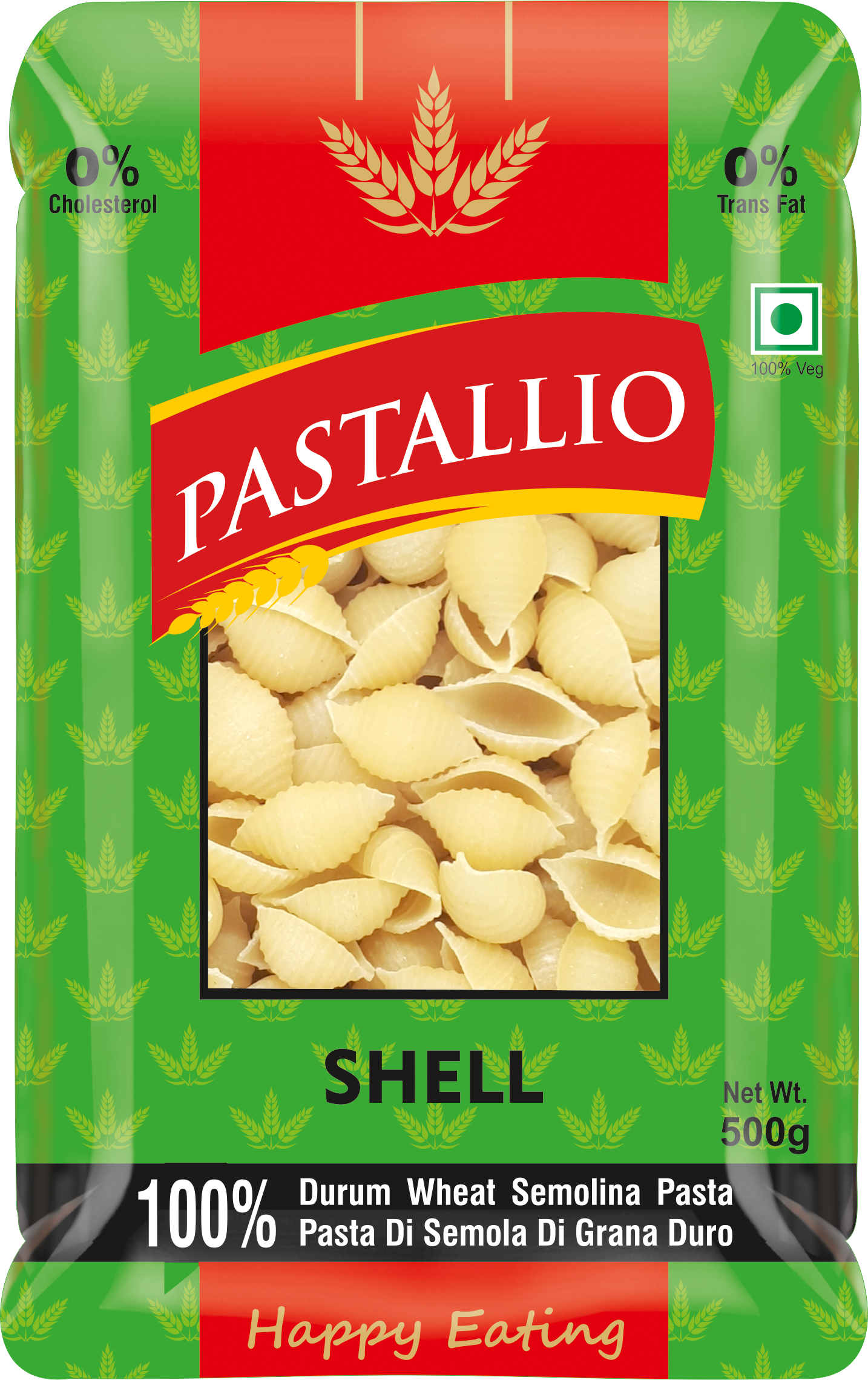Pastallio Durum Wheat Semolina Shell Rigati (2 x 500g)