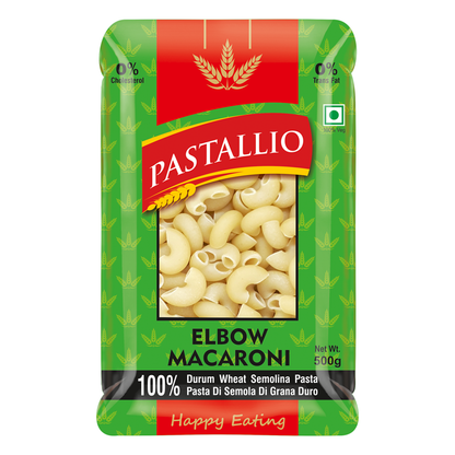 Pastallio Elbow Macaroni & Fusilli Pasta | 100% Durum Wheat Semolina | No Maida | Combo Pasta Pack for Cheesy Dishes, Gravy & Salads | Vegetarian | Pack of 2 x 500g Packs (1kg Total)