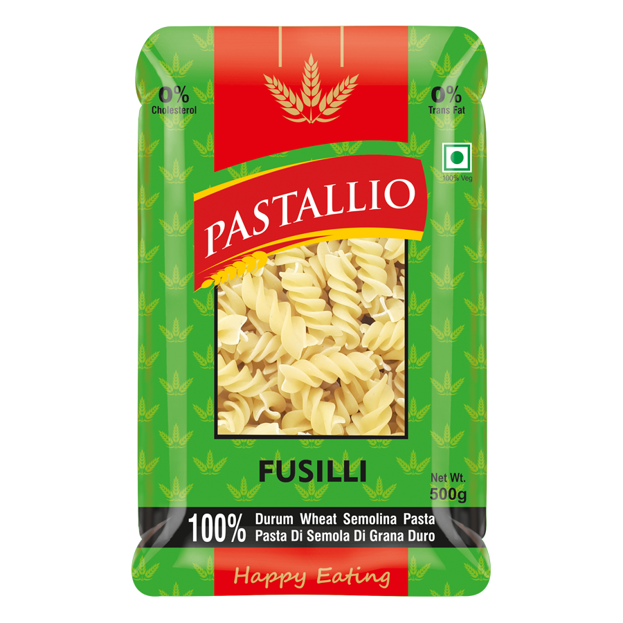Pastallio 100% Durum Wheat Semolina Pasta - Fusilli & Penne Rigate Combo Pack of 2 x 500g | No Maida | High Protein | Vegetarian