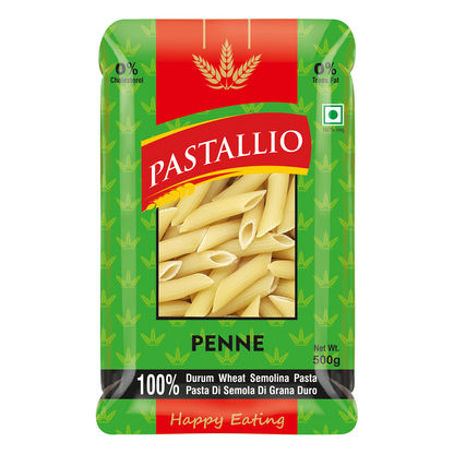 Pastallio 100% Durum Wheat Semolina Pasta - Fusilli & Penne Rigate Combo Pack of 2 x 500g | No Maida | High Protein | Vegetarian