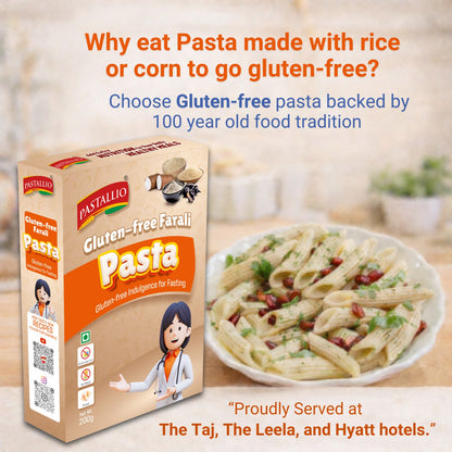 Pastallio Farali Pasta - Gluten Free | Rich in Amaranth, Millet, Tapioca & Water Chestnut Flours | (2 Pack Of 200g) | Fasting Friendly | Satvik | Vegetarian | No Maida | Healthy Pasta for Navratri & Vrat
