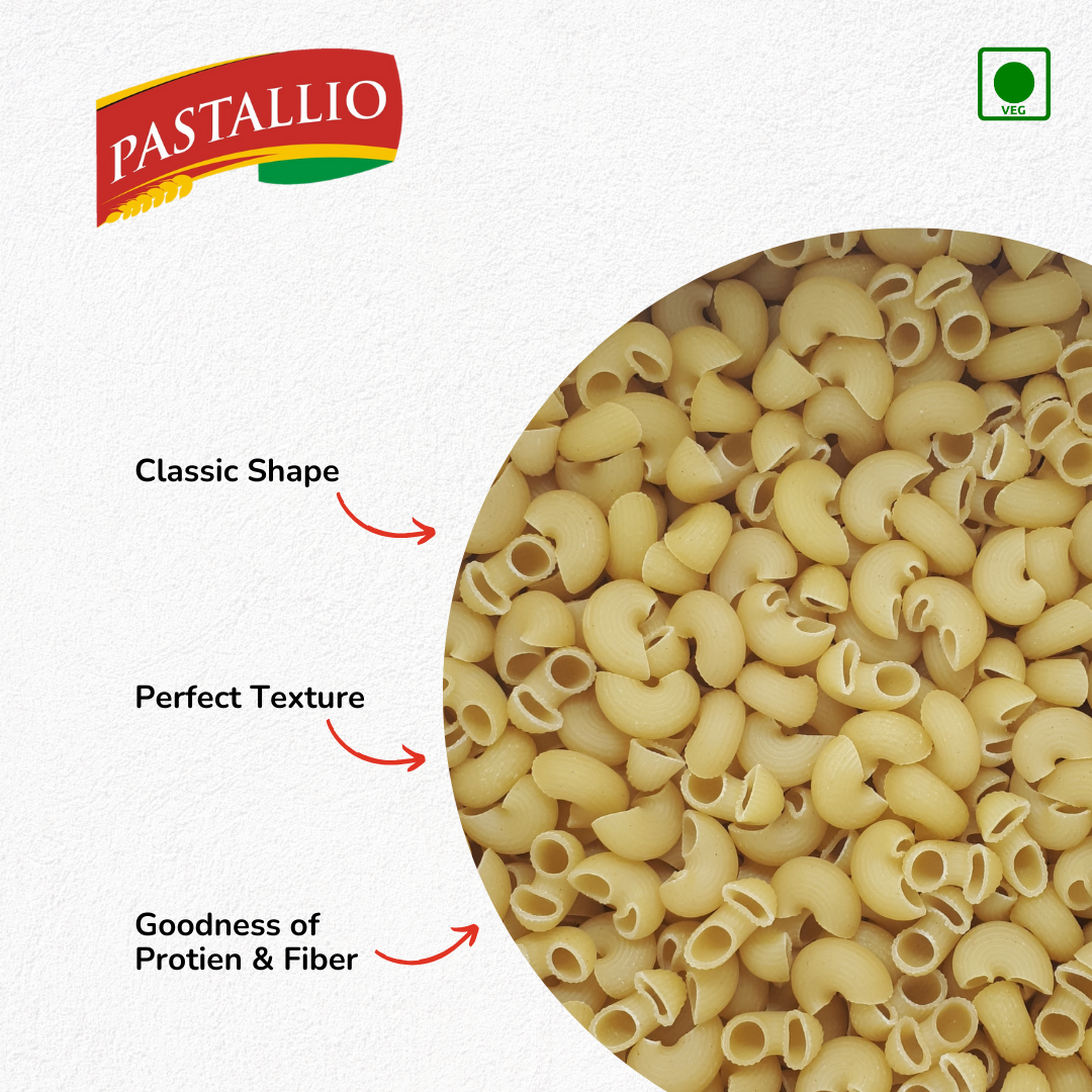 Pastallio Chifferi Rigati Pasta | 100% Durum Wheat Semolina | Pipette/Lumache Shape | Healthy Vegetarian Pasta | Ideal for thick Gravy & Sauces | Pack of 2 x 500g (1kg Total)