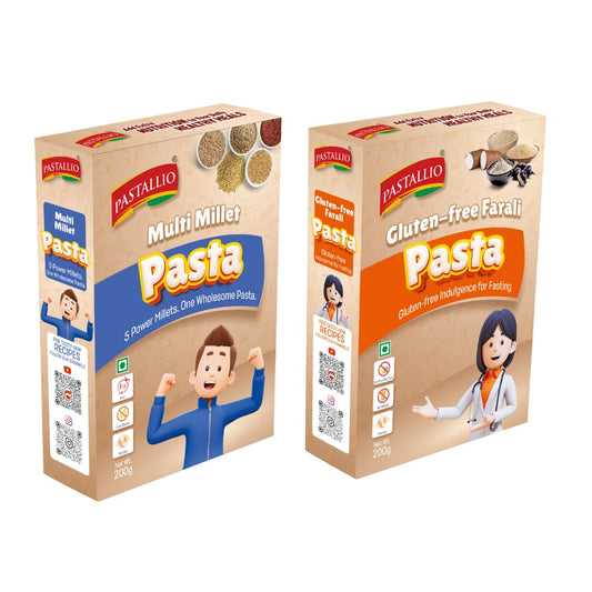 Pastallio Gluten Free Pasta Combo | Multi Millet & Farali Pasta | No Maida