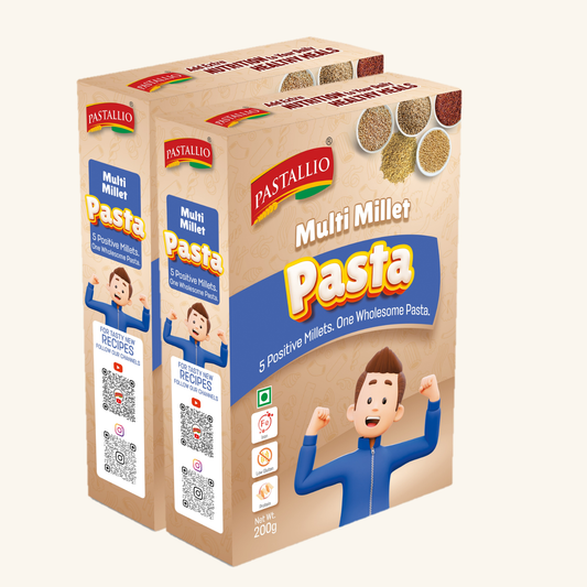 Pastallio Multi Millet Penne Pasta (2×200g) – Made with 5 Positive Millets | Vegan, No Maida & High Fibre