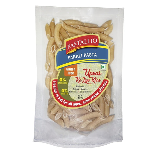 Pastallio Farali Pasta - Gluten Free | Rich in Amaranth, Millet, Tapioca & Water Chestnut Flours | (2 Pack Of 200g) | Fasting Friendly | Satvik | Vegetarian | No Maida | Healthy Pasta for Navratri & Vrat