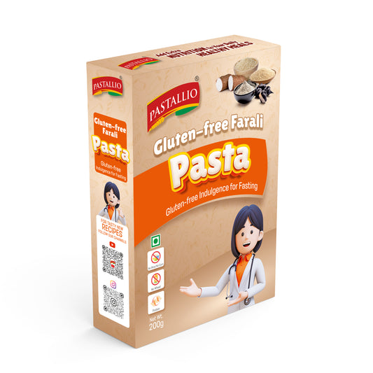 Pastallio Farali Pasta - Gluten Free | Rich in Amaranth, Millet, Tapioca & Water Chestnut Flours | (2 Pack Of 200g) | Fasting Friendly | Satvik | Vegetarian | No Maida | Healthy Pasta for Navratri & Vrat