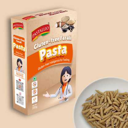 Pastallio Farali Pasta - Gluten Free | Rich in Amaranth, Millet, Tapioca & Water Chestnut Flours | (2 Pack Of 200g) | Fasting Friendly | Satvik | Vegetarian | No Maida | Healthy Pasta for Navratri & Vrat