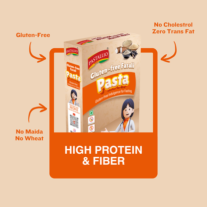 Pastallio Farali Pasta - Gluten Free | Rich in Amaranth, Millet, Tapioca & Water Chestnut Flours | (2 Pack Of 200g) | Fasting Friendly | Satvik | Vegetarian | No Maida | Healthy Pasta for Navratri & Vrat