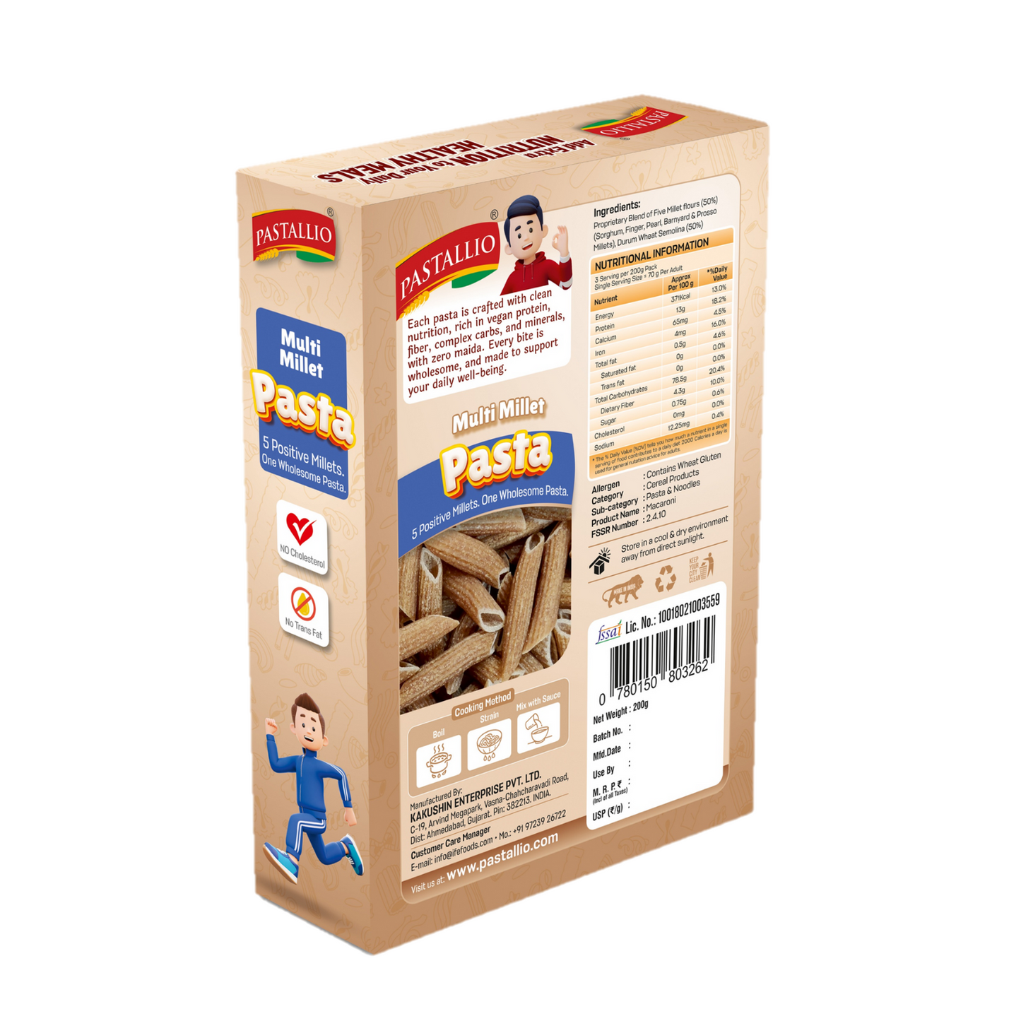 Pastallio Multi Millet Penne Pasta (2×200g) – Made with 5 Positive Millets | Vegan, No Maida & High Fibre