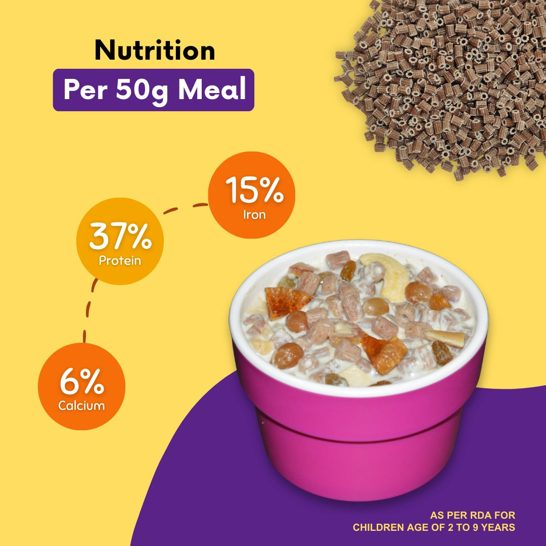 Pastallio Kids Ragi Pasta | Pack of 5 x 100g | Made with Ragi Flour (Finger Millet) & Durum Wheat Semolina | High in Protein, Calcium & Iron | No Maida | Healthy Millet Pasta for Kids | 100% Vegetarian