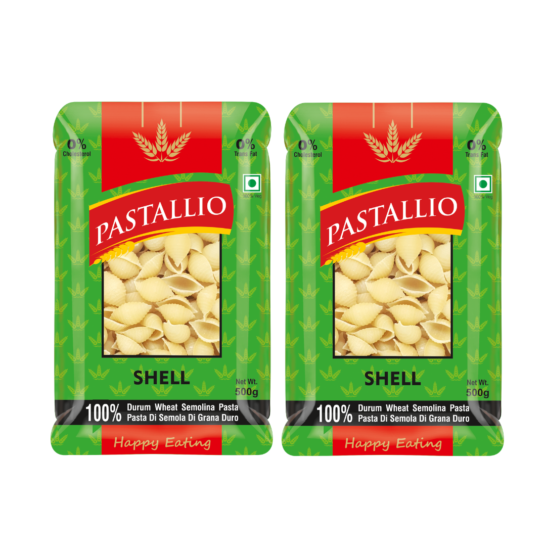 Pastallio Durum Wheat Semolina Shell Rigati (2 x 500g)