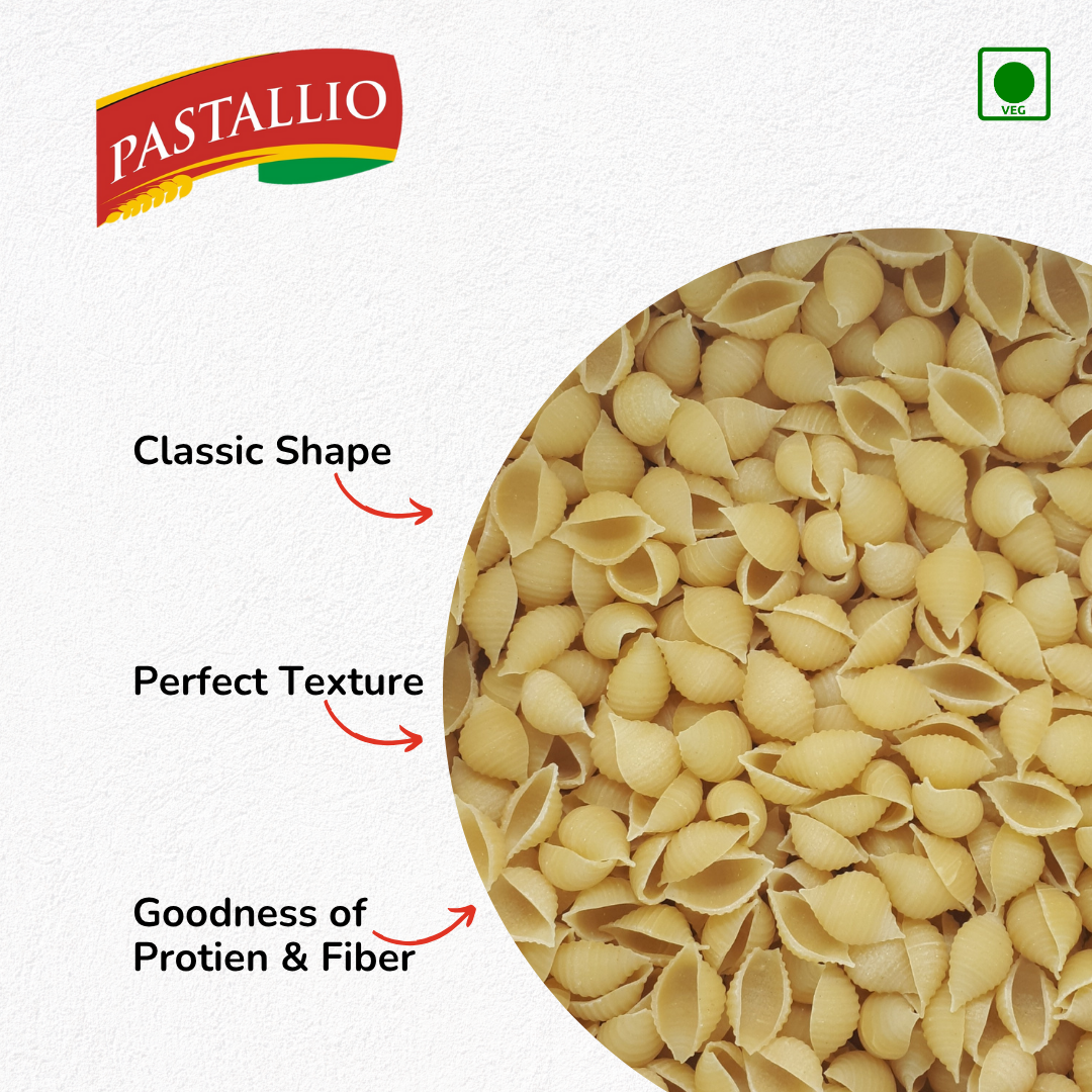Pastallio Durum Wheat Semolina Shell Rigati (2 x 500g)