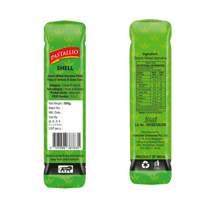 Pastallio Durum Wheat Semolina Shell Rigati (2 x 500g)