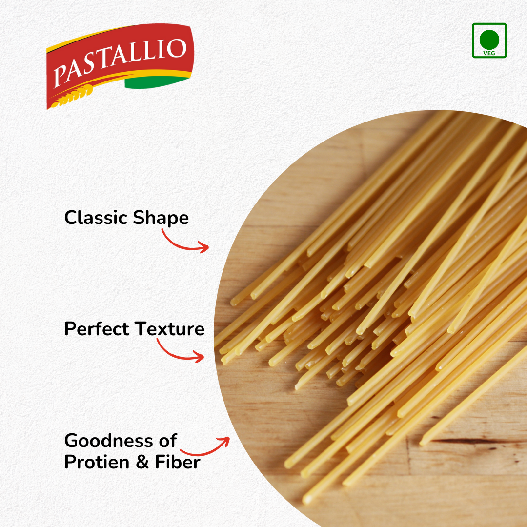 Pastallio 100% Durum Wheat Semolina Spaghetti Pasta | Pack of 2 x 500g | No Maida | High Protein | Vegetarian | Ideal for Red Sauce, White Sauce & Aglio e Olio Recipes